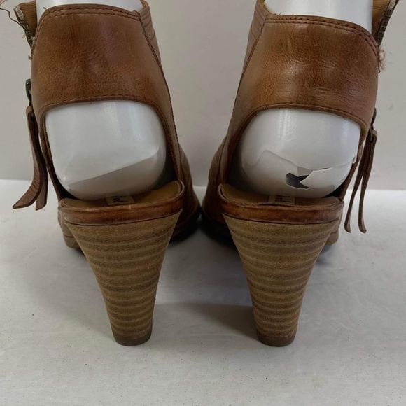 Paul Green Women's Cayenne Brown Leather Sliced Peep Toe Booties UK 3 US 5,5 - Picture 9 of 12